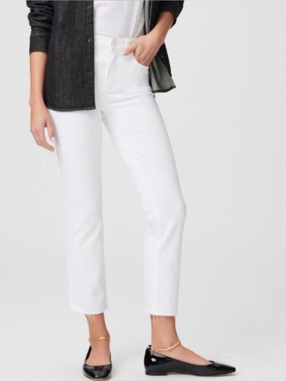 Paige Hoxton Slim Crop White Jean